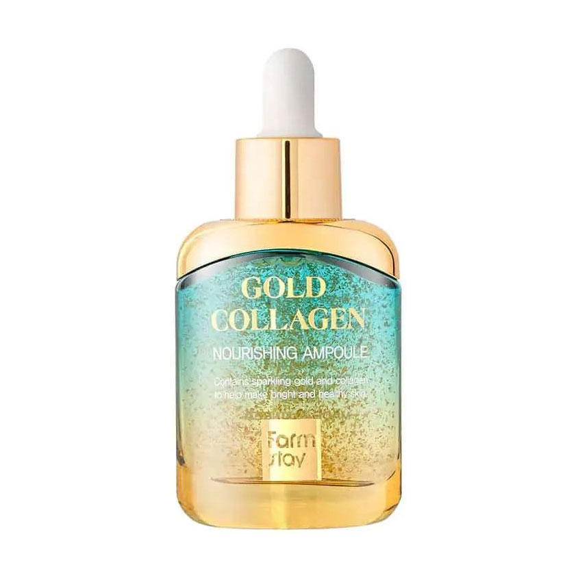 Живильна сироватка для обличчя Farmstay Gold Collagen Nourishing Ampoule із золотом та колагеном, 35 мл